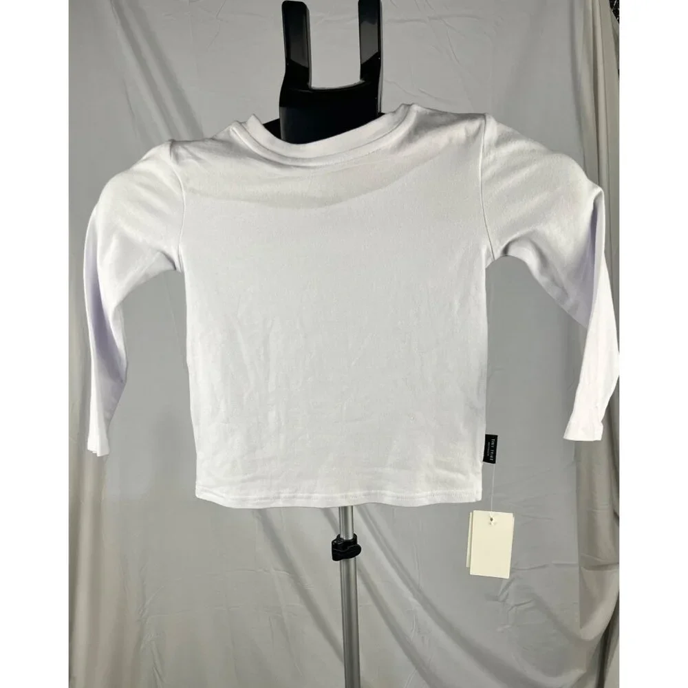 Tiny Tribe Kids White Long Sleeve T-Shirt Size 4T Boys Girls Casual‎ Top